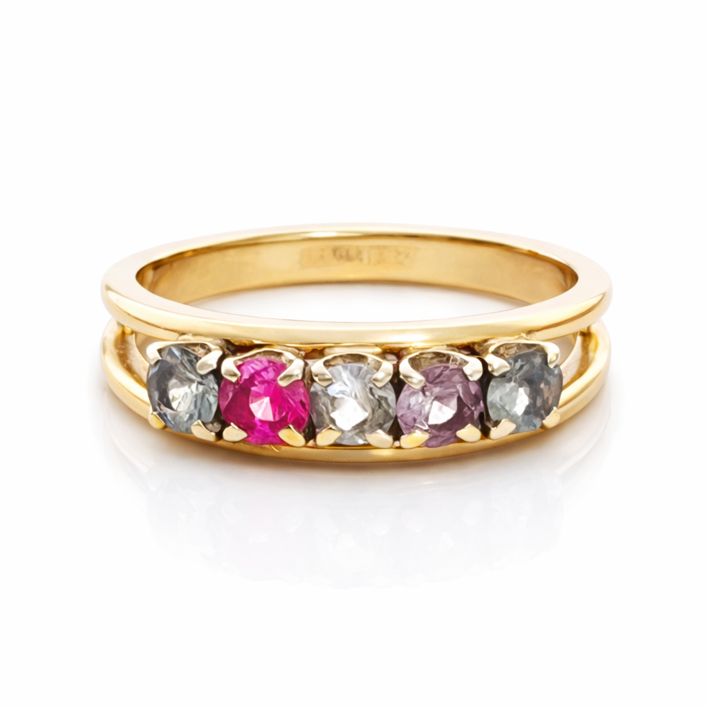 14K Yellow Gold Five-Stone Vintage Ring