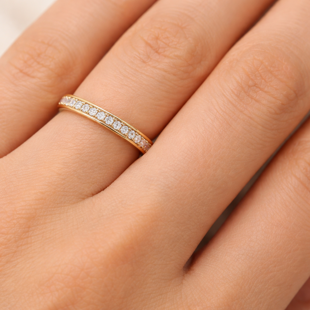 14K Yellow Gold Diamond Eternity Band