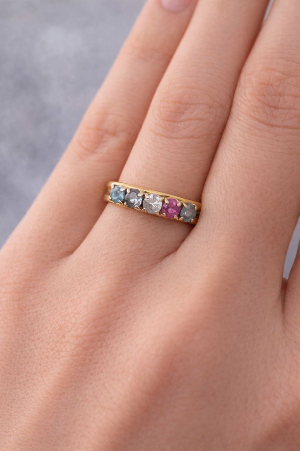 14K Yellow Gold Five-Stone Vintage Ring