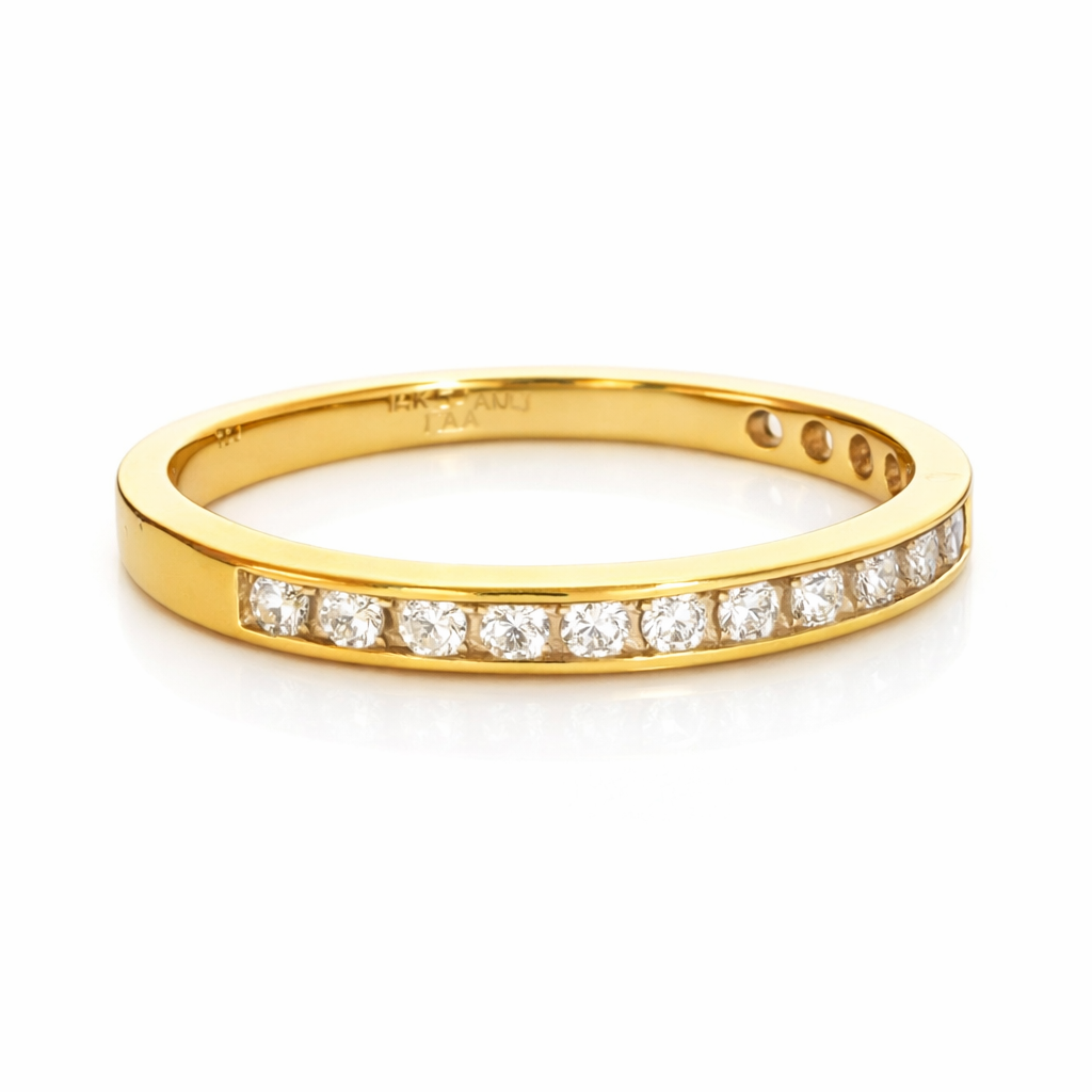14K Yellow Gold Diamond Half-Eternity Band